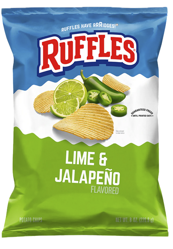 RUFFLES® Lime & Jalapeño Flavored Potato Chips